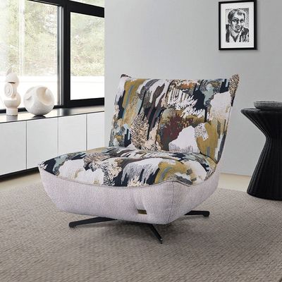 Lander Fabric Accent Chair - Pattern/White - With 5-Year Warranty